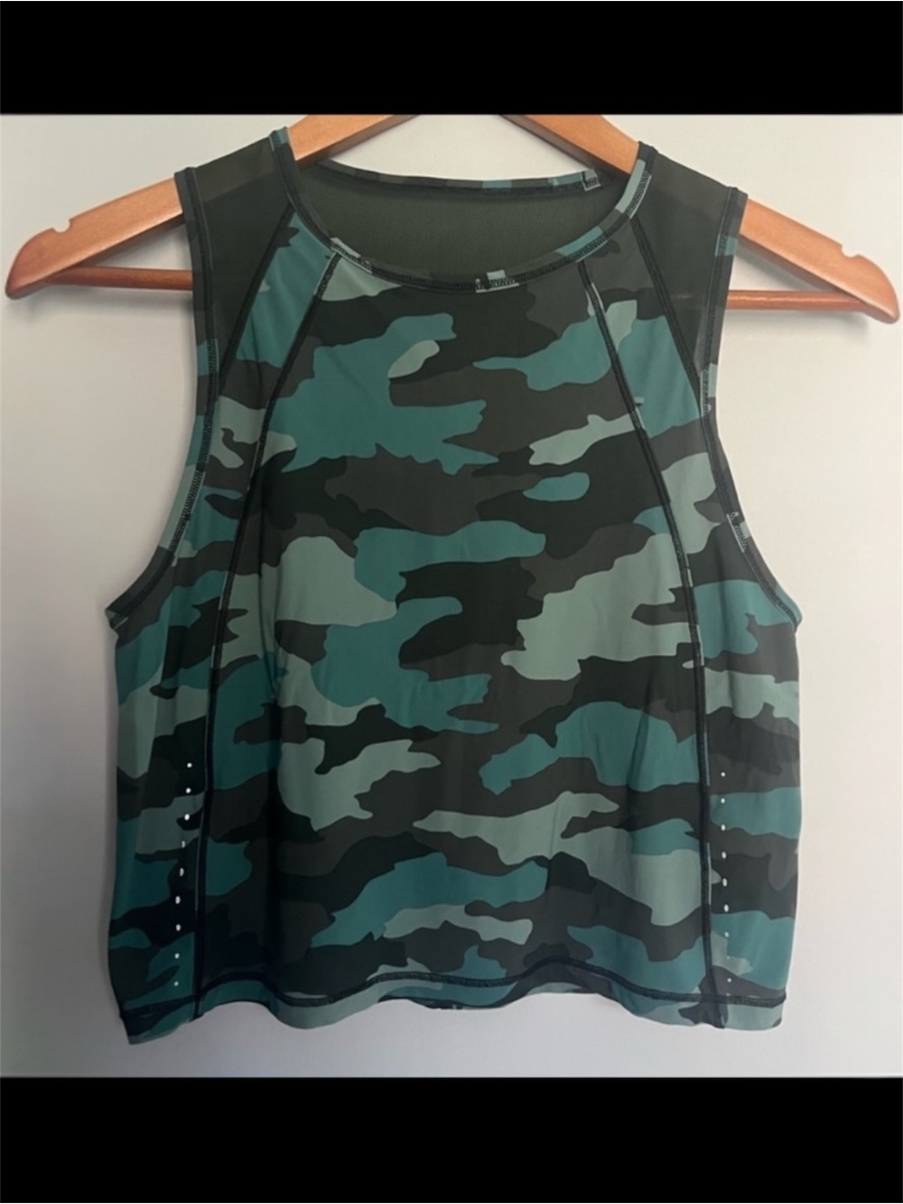 Lululemon Invigorate Training Tank Top Camo Tidewater Teal Size 6